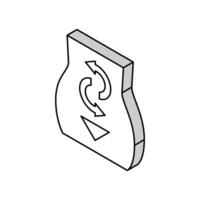 verdauen Essen isometrisch Symbol Vektor Illustration