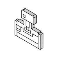 gjutning anordning isometrisk ikon vektor illustration