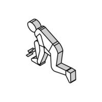 Mensch Bein Schmerzen Gicht Symptom isometrisch Symbol Vektor Illustration