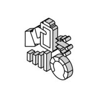 Batterie optimieren isometrisch Symbol Vektor Illustration