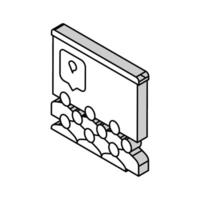 Aufgaben zum Diskussion auf Forum isometrisch Symbol Vektor Illustration