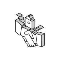 handslag hänglås isometrisk ikon vektor illustration