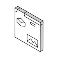 egenskaper landa isometrisk ikon vektor illustration