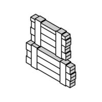 trä- planka lager isometrisk ikon vektor illustration