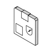 ömtålig låda isometrisk ikon vektor illustration
