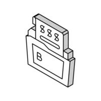 finanziell Bericht Digital Münze isometrisch Symbol Vektor Illustration