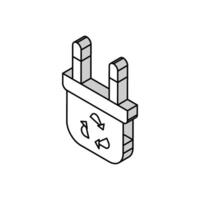 Recycling elektrisch Stecker isometrisch Symbol Vektor Illustration