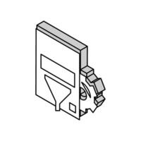 binär koda och mappar isometrisk ikon vektor illustration