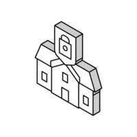 hus skydda isometrisk ikon vektor illustration platt