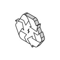 Recycling Energie Speichern Logo isometrisch Symbol Vektor Illustration
