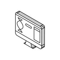 Computer Forschung genetisch Molekül isometrisch Symbol Vektor Illustration