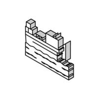 fartyg kran Utrustning isometrisk ikon vektor illustration