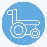 ikon rullstol. relaterad till medicinsk symbol. blå ögon stil. enkel design redigerbar. enkel illustration vektor