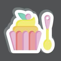 klistermärke cupcake. relaterad till snabb mat symbol. enkel design redigerbar. enkel illustration vektor