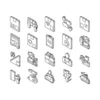 Mover ausdrücken Bedienung Sammlung isometrisch Symbole einstellen Vektor