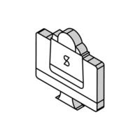 uppköp Produkter korg av uppkopplad affär isometrisk ikon vektor illustration