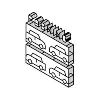 mehrstufig Parkplatz isometrisch Symbol Vektor Illustration