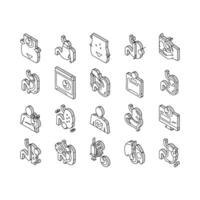 bariatrisk kirurgi samling isometrisk ikoner uppsättning vektor