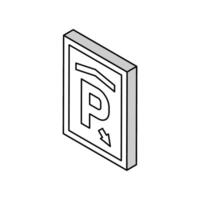 Kennzeichen Parkplatz isometrisch Symbol Vektor Illustration