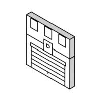 byggnad parkering isometrisk ikon vektor illustration