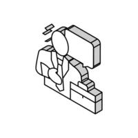 Anwalt Mann isometrisch Symbol Vektor Illustration