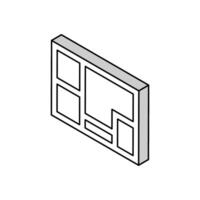 Stiftung Beton isometrisch Symbol Vektor Illustration