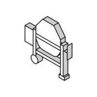 betong produktion mixer isometrisk ikon vektor illustration
