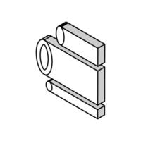 vatten rör betong isometrisk ikon vektor illustration