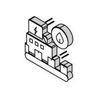 Grün Fabrik isometrisch Symbol Vektor Illustration