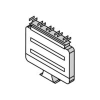 testen Computer Bildschirm Halbleiter Herstellung isometrisch Symbol Vektor Illustration