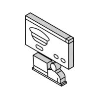 online Anmeldung im Flug Schule isometrisch Symbol Vektor Illustration