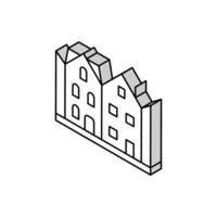 Stadthaus Haus isometrisch Symbol Vektor Illustration