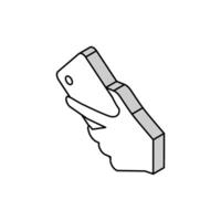 hand bärande smartphone isometrisk ikon vektor illustration