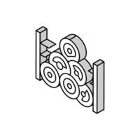 hölzern Bauholz Lager isometrisch Symbol Vektor Illustration