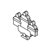 Rechtsstreitigkeiten Gesetz Verfahren isometrisch Symbol Vektor Illustration