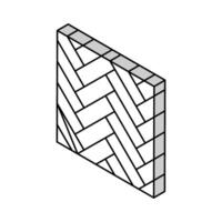 trä golv parkett isometrisk ikon vektor illustration