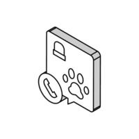 kallelse sällskapsdjur begravning service isometrisk ikon vektor illustration