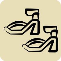 ikon sandaler. relaterad till mode symbol. hand dragen stil. enkel design redigerbar. enkel illustration vektor