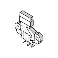 Griff zum unterstützen alt Menschen isometrisch Symbol Vektor Illustration