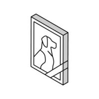 död- hund sällskapsdjur Foto isometrisk ikon vektor illustration