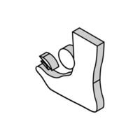 böjning finger fötter isometrisk ikon vektor illustration