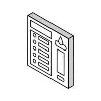 Steuerung Panel Auto waschen isometrisch Symbol Vektor Illustration