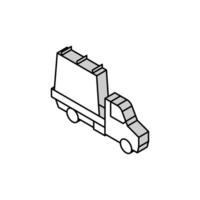 Glas Transport auf LKW isometrisch Symbol Vektor Illustration