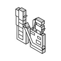 förpackning te fabrik maskin isometrisk ikon vektor illustration