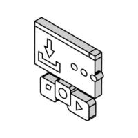 ladda ner fönster med knappar isometrisk ikon vektor illustration
