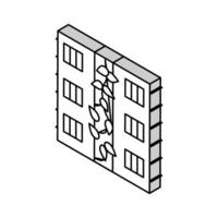 Pflanze auf Haus Mauer isometrisch Symbol Vektor Illustration