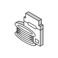 fläta fiske linje isometrisk ikon vektor illustration