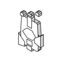 fallskärm verktyg isometrisk ikon vektor illustration