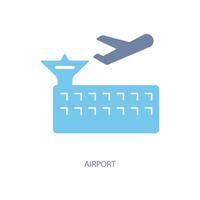 Flughafen Konzept Linie Symbol. einfach Element Illustration. Flughafen Konzept Gliederung Symbol Design. vektor