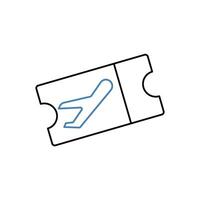 flyg biljett begrepp linje ikon. enkel element illustration. flyg biljett begrepp översikt symbol design. vektor